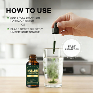 Suplemen Pembersih dan Detoksifikasi Paru-Paru dengan Label Pribadi OEM, Terbuat dari Mullein dan Klorofil Cair Alami untuk Kesehatan Paru-Paru - Product Image 5