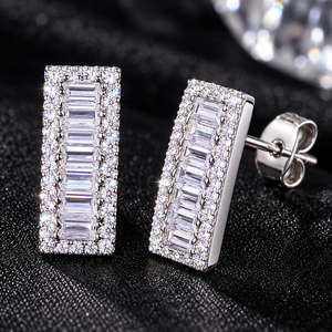 Boucles d'oreilles rectangulaires géométriques pour femmes, style minimaliste et doux, pour le quotidien, le bureau, les fêtes, accessoires cadeaux - Product Image 4
