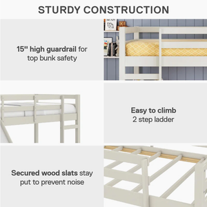 <span class=keywords><strong>Lit</strong></span> jumeau à mezzanine basse pour enfants avec toboggan Cadre de <span class=keywords><strong>lit</strong></span> mezzanine <span class=keywords><strong>junior</strong></span> en bois de pin massif avec toboggan en bois d'ingénierie et échelle intégrée - Product Image 6