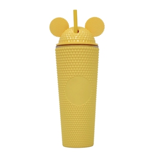 Vaso de Plástico de Doble Capa Personalizado con Pajita, Gran Capacidad, Creativo, Portátil, con Tapa de Orejas de Gato, Vaso Durian con Tapas <span class=keywords><strong>y</strong></span> Pajitas - Product Image 3