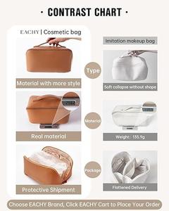 Sac de maquillage de voyage à la mode de grande capacité pour femmes sacs à cosmétiques étanches portables ouverts plats fermeture à glissière bonbons PU - Product Image 4