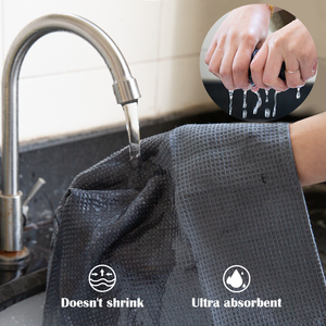 ノンスクラッチコットンディッシュラグ多目的厚手耐久速乾性ソフトコットンワッフル織りキッチンタオル皿掃除布 - Product Image 3