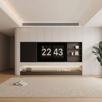 Meuble TV flottant en bois, console multimédia murale personnalisée OEM ODM, centre de divertissement modulaire, mobilier en kit en gros