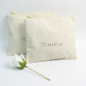 卸売カスタムデザインロゴプリントプレーンオーガナイザーキャンバスポーチトイレタリートラベルメイク化粧品バッグギフトペンシルコットンファッション - Product Image 3