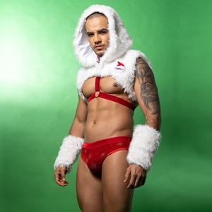 <span class=keywords><strong>Costumi</strong></span> Natalizi <span class=keywords><strong>Sexy</strong></span> per <span class=keywords><strong>Uomo</strong></span> Adulto all'Ingrosso, Biancheria Intima Rossa <span class=keywords><strong>Sexy</strong></span> e Sciarpe Bianche - Product Image 5