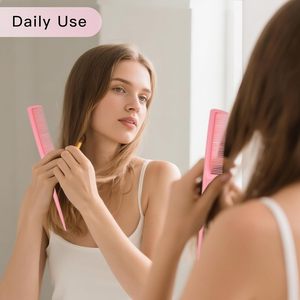 Peigne démêlant en plastique épais personnalisé pour la coiffure en salon, peigne à queue de rat multicolore pour la maison (vente en gros) - Product Image 6