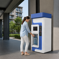 Distributeur d'eau intelligent RO 60-120 LPH à sortie unique avec paiement par pièces, carte et QR - Kiosque purificateur d'eau