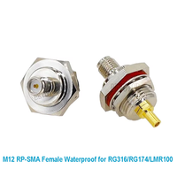 Connecteur de prise de montage femelle SMA pour fil de câble RG174 RG316 LMR100 pour M10 M12 M16 étanche