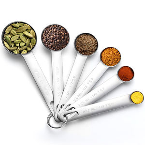 Juego de 7 cucharas medidoras de acero inoxidable (cucharas de té y cucharadas) de metal para café matcha. - Product Image 1
