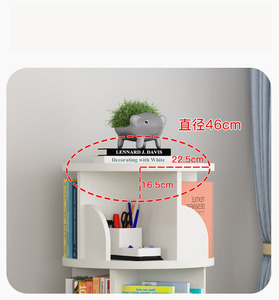WDY Estantería de madera Estante de almacenamiento de libros de 5 <span class=keywords><strong>niveles</strong></span> Piso creativo 360 Estantería de madera giratoria - Product Image 5
