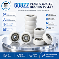 Roulement 608ZZ, roue à rouleaux recouverte de plastique, certifiée RoHS REACH, poulie de guidage, poulie recouverte de POM, rouleau de guidage 8x28x10mm