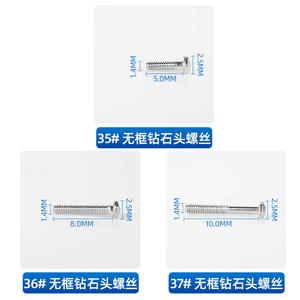 Tornillos de cabeza de diamante sin marco de 2.5mm, 1.4mm, 5.0mm, 8.0mm para piezas de reparación de gafas, metálicos, ligeros, empaquetados en bolsa OPP - Product Image 2