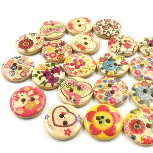 ขายส่งสีสันดอกไม้พิมพ์<span class=keywords><strong>2</strong></span>หลุมปุ่มไม้ที่กำหนดเอง - Product Image 3