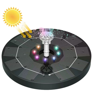 1.4W Solar Floating Fountain Pump for Ponds Bird <strong>Baths</strong> Energy Saving LED <strong>Light</strong> 6 Spray Nozzles IP68 Dry Run Protection (US/EU) - Product Image 1