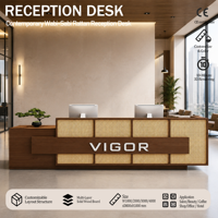 Bureau de réception oblong moderne, simple et luxueux, éco-responsable, avec éclairage LED pour hôtel, bureau, usage commercial, bar, auberge Tengbian