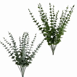 Bouquet de feuilles d'eucalyptus artificielles 30cm-100cm Vert foncé Vert clair Plastique poudré Décoration intérieure - Product Image 1