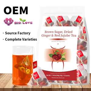 Thé au gingembre séché et aux jujubes rouges au sucre brun naturel, biologique, en sachet, pour la santé des femmes - Vente directe fournisseur chinois - Product Image 2
