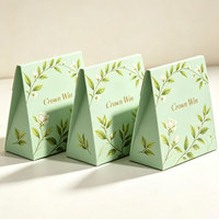 Boîte cadeau triangulaire personnalisée avec logo d'usine en gros pour sachets de café, thé et thé vert