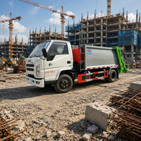 Camion poubelle compacteur arrière léger à moteur diesel automatique, structure scellée, conception anti-pollution pour la collectivité