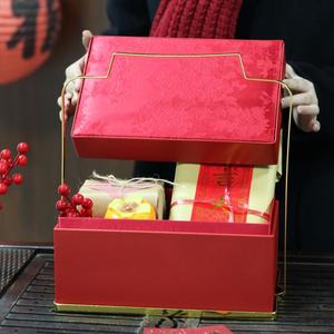 New Lidded Hình Chữ Nhật Trung Quốc Lễ Hội Hộp Quà Tặng Với Khung Kim Loại Cao Cấp Trung Thu Lễ Kỷ Niệm Hiện Tại Cho Kẹo Trà Bao Bì - Product Image 1