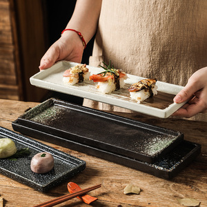 Assiettes à sushi sashimi de cuisine japonaise pour restaurant vaisselle rétro à motifs de <span class=keywords><strong>pierre</strong></span> 12 pouces 14 pouces assiette de <span class=keywords><strong>barbecue</strong></span> en céramique - Product Image 2