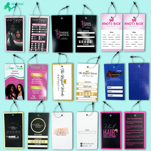 <span class=keywords><strong>Cartellini</strong></span> del prezzo del pacco di capelli con logo personalizzato Waterpoof <span class=keywords><strong>cartellini</strong></span> di carta per capelli per affari di capelli umani - Product Image 1