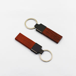 Oneway – porte-clés vierge de haute qualité, anneau personnalisable avec logo en métal, porte-clés en bois de bambou - Product Image 3