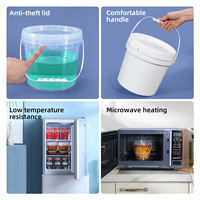 Récipient d'emballage en plastique de qualité alimentaire 4L, tambour de 1 Gallon, joint Gamma, seau de lubrifiant de peinture à l'eau avec couvercles à poignée