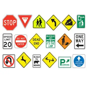 カスタム交通標識反射注意警告交通アルミニウム道路安全停止道路標識ボード製造