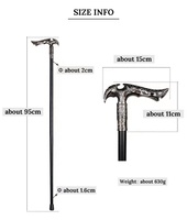 Argent angle T poignée Halloween Crosier canne auto-défense bâton canne de marche avec lame de fer à l'intérieur