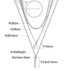 Collier Pendentif Multicouche Tendance Mode en Gros avec Étoiles, Gouttes d'Eau et Diamants, Bijoux Géométriques Simples pour Femmes - Product Image 3