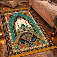 Muslimischer Gebetsteppich Islamische Anbetungsmatte Moschee-Muster Gebetsteppich mit Quasten für Heimgebet