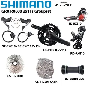 Shimano GRX RX600 2x11S yol seti 170MM 172.5MM 46-30T 22 hız RX810 ön attırıcı RD RX810 K7 R7000 11-34T RX600 GRX grubu