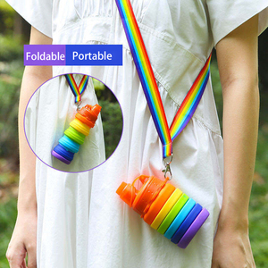 Silicone Water Sport Portable Folding <strong>Cup</strong> Wholesale <strong>Cups</strong> 500Ml <strong>Collapsible</strong> Foldable Silicon Sports Bottle - Product Image 3