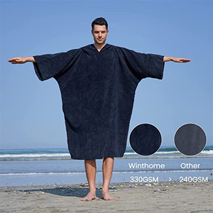 Combinaison sèche originale d'usine, serviette à langer, poche, <span class=keywords><strong>Surf</strong></span>, plage, natation, vêtements d'extérieur, <span class=keywords><strong>Poncho</strong></span> de <span class=keywords><strong>Surf</strong></span> avec capuche - Product Image 5