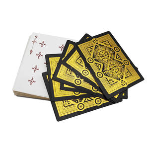 <span class=keywords><strong>Cartes</strong></span> à jouer <span class=keywords><strong>de</strong></span> luxe <span class=keywords><strong>de</strong></span> haute qualité <span class=keywords><strong>de</strong></span> l'usine Bayaya, logo personnalisé, emballage rétractable, estampillage or et argent - Product Image 1
