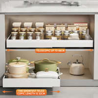 Ménage métal blanc réglable tirer armoires de cuisine mesa toboggan étagère à épices vaisselle tiroirs de rangement panier d'organisation