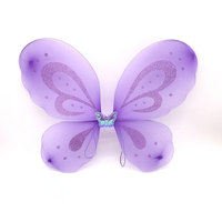 Vente en gros d'ailes de fée de papillon en nylon pour enfants ensemble de costumes pour filles enfants accessoires de déguisement personnalisés