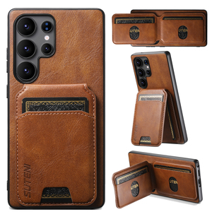 Étui de téléphone en cuir synthétique de luxe SUTENI avec porte-cartes et support, compatible avec Samsung <span class=keywords><strong>Galaxy</strong></span> S26/S25/S24/S23/<span class=keywords><strong>S22</strong></span> - Product Image 2
