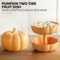 Plateau à fruits minimaliste double couche en forme de citrouille, amovible, avec couvercle, pour collations et bonbons, récipient alimentaire en plastique pour salon et fêtes