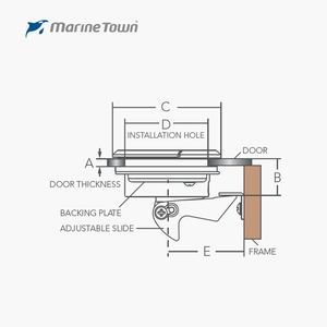 New Stainless Steel 316 Cabinet Key Floor Buckle Hatch Latch 2-Inch Grand Slam Non-Locking Flush Pull <b>Locker</b> - Product Image 3