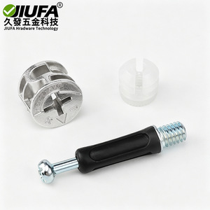 Jiufa Furniture Connector Screw Zinc Alloy Nickel Plating Easy Installation For Cabinet <b>Wardrobe</b> Assembly Parts - Product Image 1