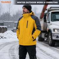 Veste chauffante électrique coupe-vent personnalisée en gros avec col montant pour les passionnés de sports d'hiver en plein air
