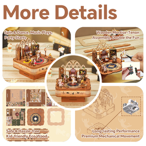 <span class=keywords><strong>Boîte</strong></span> à musique rotative <span class=keywords><strong>en</strong></span> <span class=keywords><strong>bois</strong></span> 3D, thème chat adorable, classique et tendance, pour souvenirs touristiques et coffrets cadeaux - Product Image 2