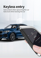 Clé de voiture intelligente universelle de luxe Ruibaili CF568 en alliage d'aluminium avec écran LCD, 4 boutons, programmateur multilingue, entrée automatique
