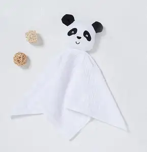 Serviette de couchage en mousseline pour bébé, serviette douce en coton hanky panda, couverture pour nouveau-né, vente en gros, CE EN71