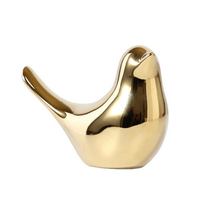 Figurines d'Oiseaux en Céramique Dorée, Simples et Modernes – Ornements Créatifs pour Maison, Bureau, Salon et Étude