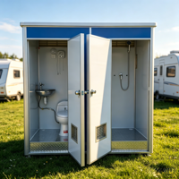 Unité double de toilettes et de douche portables Banos pour extérieur, avec double porte, mobile