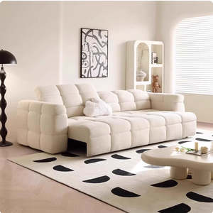 Luxuriöses Creme-Stil Sofa Cloud Marshmallow mit Verstellbarer Kopfstütze, Ausziehbares Schlafsofa für Wohnzimmer - Product Image 5