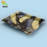 Boîte à aliments jetables en plastique, carrées, pliables, de haute qualité, pour sushi, en plastique, pour fruits, pièces
